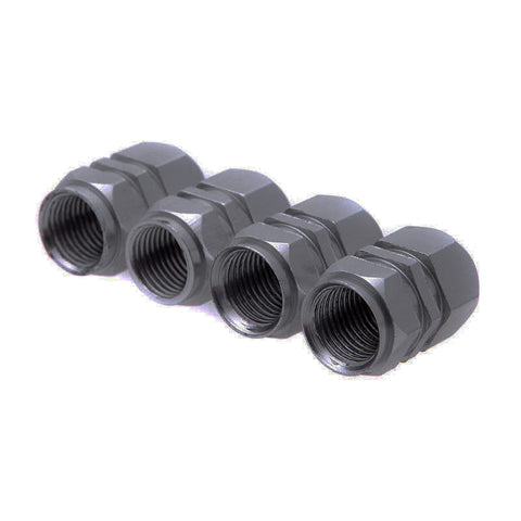 4pc Gun Metal / Chrome Silver / Black / Gold / Purple / Blue / Red Car Bike Wheel Tire Valve Stem Caps Dust Cover Alloy Universal Fit