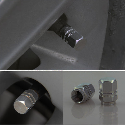 4pc Gun Metal / Chrome Silver / Black / Gold / Purple / Blue / Red Car Bike Wheel Tire Valve Stem Caps Dust Cover Alloy Universal Fit