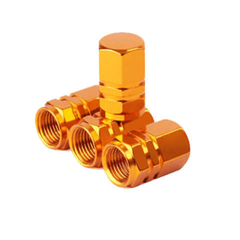 4pc Gun Metal / Chrome Silver / Black / Gold / Purple / Blue / Red Car Bike Wheel Tire Valve Stem Caps Dust Cover Alloy Universal Fit