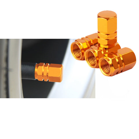 4pc Gun Metal / Chrome Silver / Black / Gold / Purple / Blue / Red Car Bike Wheel Tire Valve Stem Caps Dust Cover Alloy Universal Fit