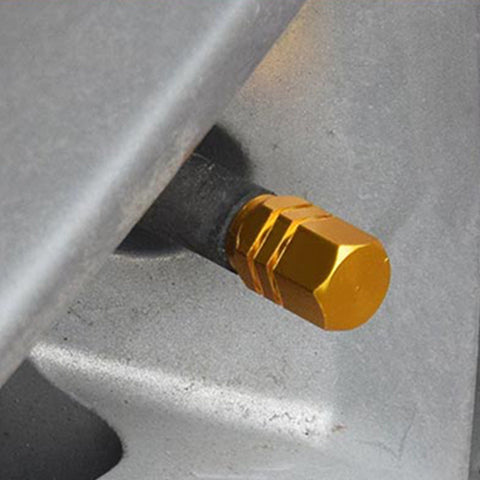 4pc Gun Metal / Chrome Silver / Black / Gold / Purple / Blue / Red Car Bike Wheel Tire Valve Stem Caps Dust Cover Alloy Universal Fit