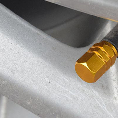 4pc Gun Metal / Chrome Silver / Black / Gold / Purple / Blue / Red Car Bike Wheel Tire Valve Stem Caps Dust Cover Alloy Universal Fit