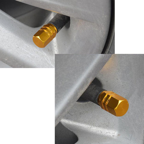 4pc Gun Metal / Chrome Silver / Black / Gold / Purple / Blue / Red Car Bike Wheel Tire Valve Stem Caps Dust Cover Alloy Universal Fit