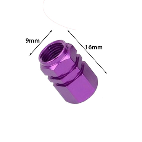 4pc Gun Metal / Chrome Silver / Black / Gold / Purple / Blue / Red Car Bike Wheel Tire Valve Stem Caps Dust Cover Alloy Universal Fit