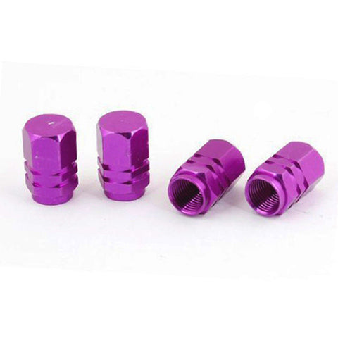 4pc Gun Metal / Chrome Silver / Black / Gold / Purple / Blue / Red Car Bike Wheel Tire Valve Stem Caps Dust Cover Alloy Universal Fit