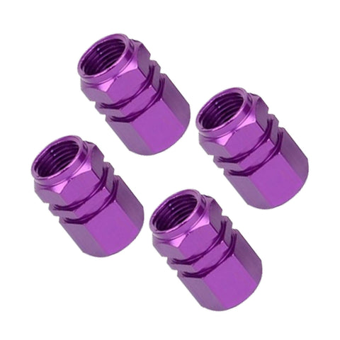 4pc Gun Metal / Chrome Silver / Black / Gold / Purple / Blue / Red Car Bike Wheel Tire Valve Stem Caps Dust Cover Alloy Universal Fit
