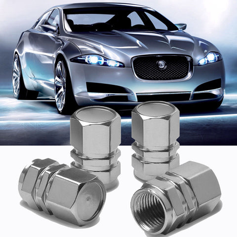 4pc Gun Metal / Chrome Silver / Black / Gold / Purple / Blue / Red Car Bike Wheel Tire Valve Stem Caps Dust Cover Alloy Universal Fit