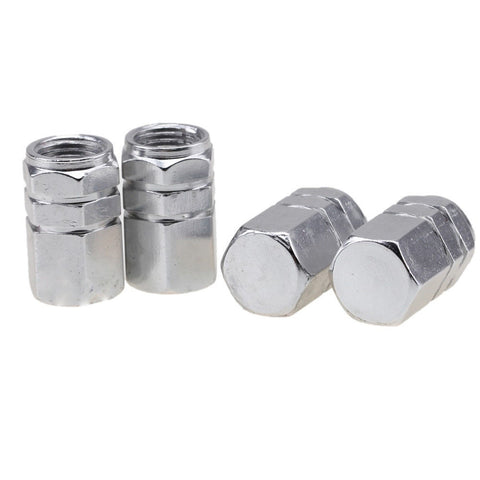 4pc Gun Metal / Chrome Silver / Black / Gold / Purple / Blue / Red Car Bike Wheel Tire Valve Stem Caps Dust Cover Alloy Universal Fit