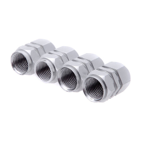 4pc Gun Metal / Chrome Silver / Black / Gold / Purple / Blue / Red Car Bike Wheel Tire Valve Stem Caps Dust Cover Alloy Universal Fit