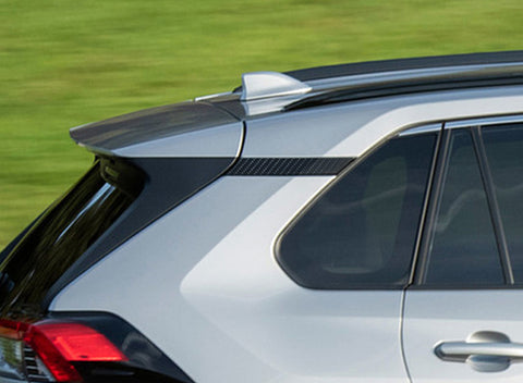 Exterior Rear Door Window C Pillar Post Anti Scratch Cover Trim For Toyota RAV4 2019 2020 2021 2022 2023 2024, Crabon Fiber Pattern