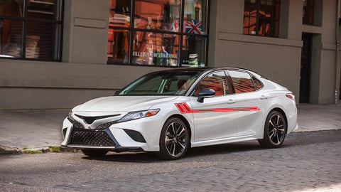 Side Door Skirt Vinyl Stripe Decal Sticker, Glossy Red Hockey Sporty Graphic Style (Length 67")