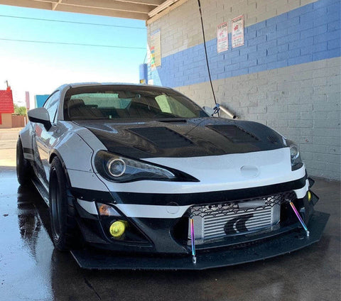 NEO Aluminum Chrome Front Bumper Lip Splitter Diffuser Spoiler Strut Rod Tie Support Bar Universal (Adjustable 8''-11'')