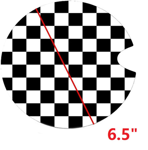 Vinyl Sticker Decal For Mini Cooper Gas Cap Cover Black/White Checkered Union Jack UK Flag