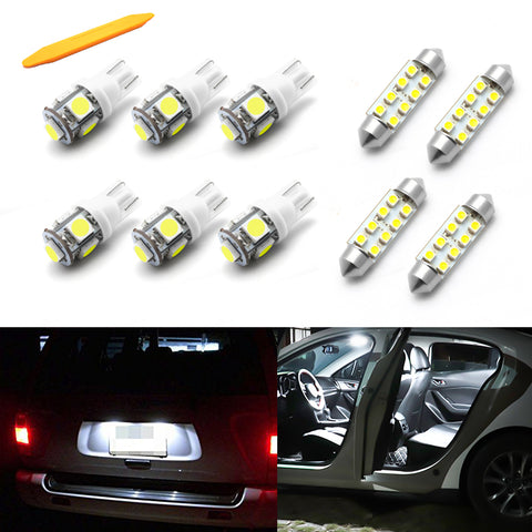 2009-2015 Ford F-150 F150 10x Light Bulbs SMD Interior LED Lights Package Kit White\ Blue