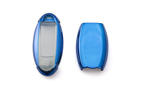 Black Soft TPU + Hard ABS Remote Smart Key Fob Shell Cover For Nissan 3 4 5 Buttons