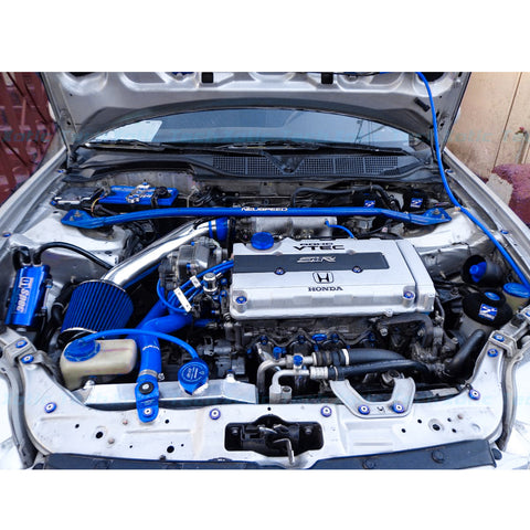 10 x JDM Black/ Red/ Blue Billet Aluminum Engine Bay Dress Up Kit M6 License Plate Frame Bumper Fender