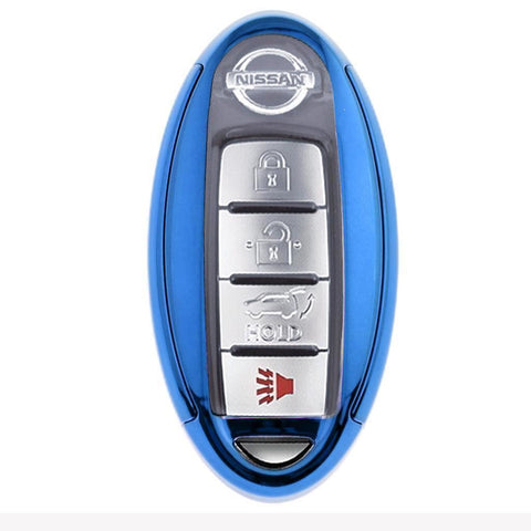 Black Soft TPU + Hard ABS Remote Smart Key Fob Shell Cover For Nissan 3 4 5 Buttons