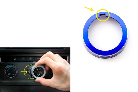 Anodized Aluminum Alloy AC Climate Control Knob Ring Cover for VW MK7 Golf GTI Black/ Silver/ Blue/ Red