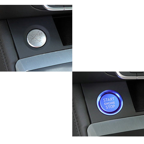 Blue/ Red Start Engine Stop Push Button Cover + Ring Fit Audi A4 A5 Q5 - S Line Style Start Stop Button Decor
