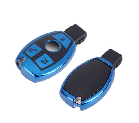 Blue/ Red/ Silver/ Rose Gold TPU Full Sealed Smart Key FOB Cover Case For Mercedes Benz C E G S M CLS CLK Class