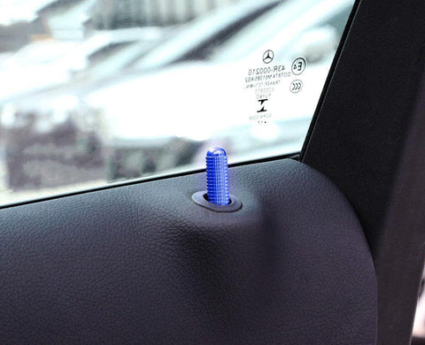 Blue/ Red Metal Screw On Door Lock Knob Pin Cap for Mercedes Benz CLA GLA 2014-2018