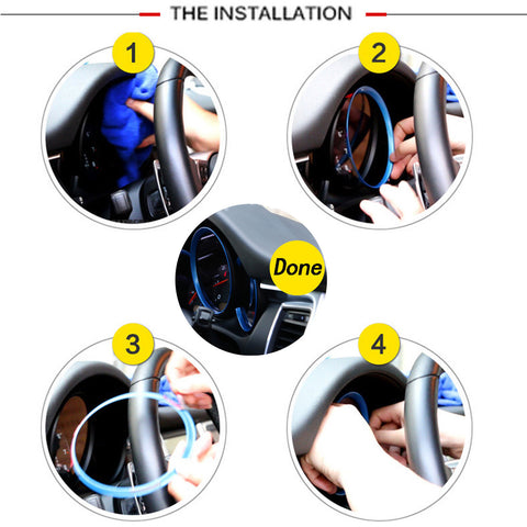 Dashboard Instrument Console Display Decor Ring for Porsche Macan 2014-2017 Red/ Blue/ Silver