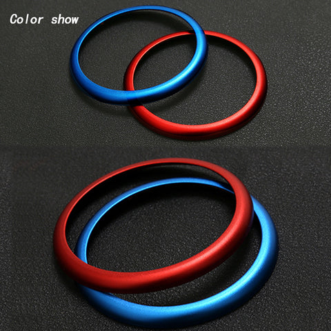 JDM Metal Aluminum Center Console iDrive Multimedia Controller Knob Decor Ring Cover for BMW Red/ Blue