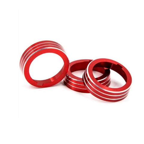 3pcs Aluminum AC Climate Control Ring Air Condition Knob Cover Trim for Volkswagen MK7 Golf GTI, Red