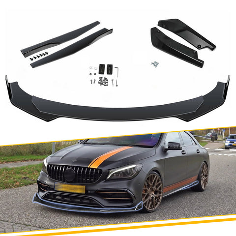 7pcs Universal Car Bumper Lip Spoiler /Rear Lip/ Side Skirt Splitter Extension
