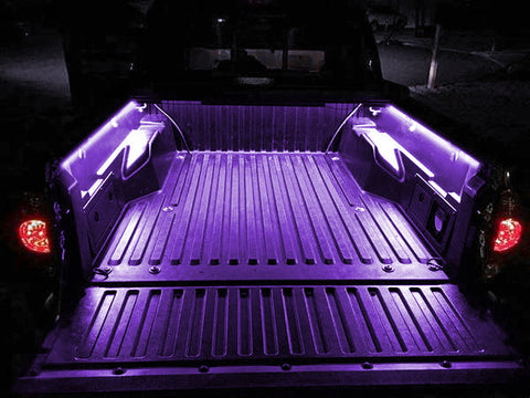 2pcs RGB Multi Color Truck Cargo Bed Running Board Step LED Strip Light Kit w/RF remote control Universal Fit Truck Pickup, ( Length 60'')