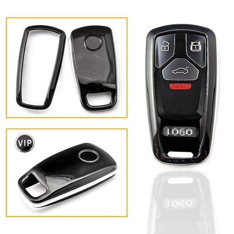Carbon Fiber Pattern/ Glossy Black/ Glossy Red/ Glossy White Key FOB Cover Shell Case for 2017+ Audi Keyless Remote