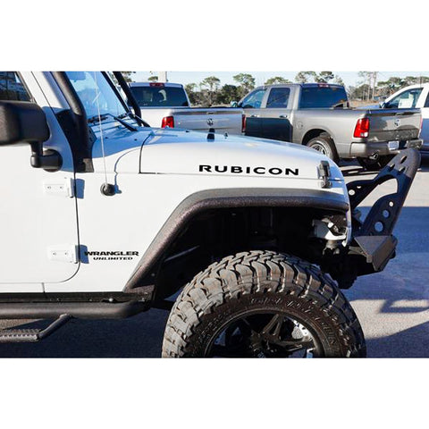2 x Vinyl Black/ Brush Silver/ Red/ White RUBICON Letter Decal Hood Fender Sticker for Jeep Rubicon Wrangler JK YJ