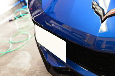 Black / Gold / Red Tow License Plate Frame Bumper Relocating Mount Bracket Kit for Chevy Corvette Z06/Z51/ZR1 2015-2019