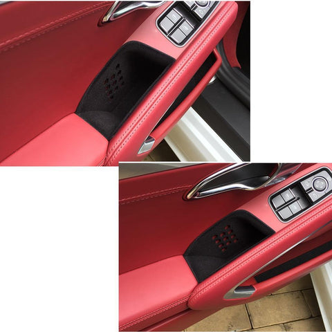 2pcs Black/ Red Door Armrest Organizer Storage Box For Porsche 911 Boxster Cayman 2013-2019