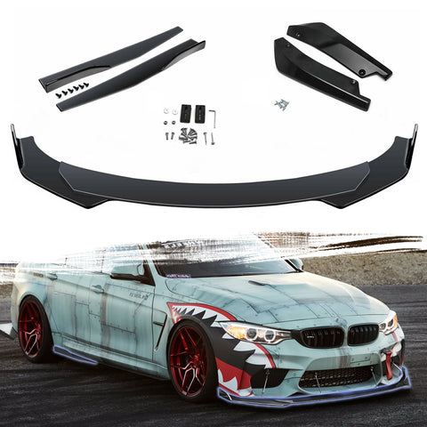 7pcs Universal Car Bumper Lip Spoiler /Rear Lip/ Side Skirt Splitter Extension