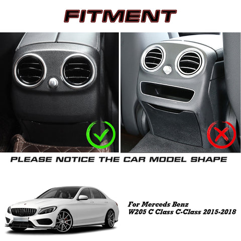 Rear AC Air Condition Vent Outlet Cover Trim, Carbon Fiber Pattern, Compatible with Mercedes Benz Mercedes Benz C Class W205 2015-2021, GLC Class W253 2016-2021