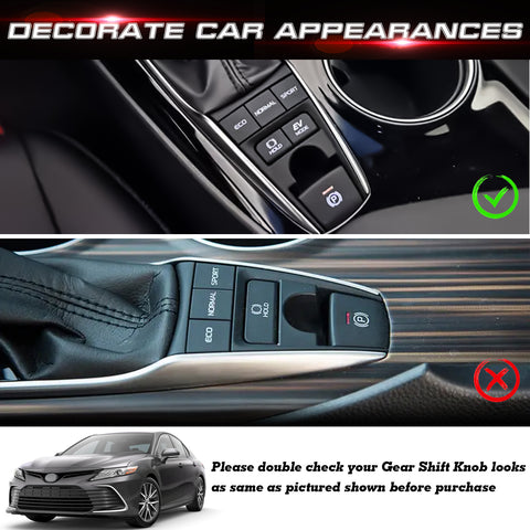 Red Aluminum Alloy Gear Shift Switch Cover Trim For Toyota Camry Hybrid 2018-22