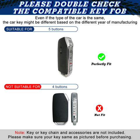 5-Button Carbon Fiber Texture Full Covered Remote Key Skin For Kia Seltos 2018+