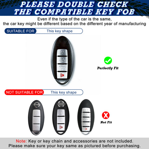 Blue/ Red/ Silver TPU Remote Key Fob Cover Case Protection for Nissan 4-Button Smart Key