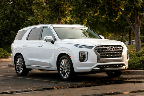 2Pcs Exterior Front Fog Light Driving Lamp ABS Molding Cover Trim For Hyundai Palisade 2020-2022, Red