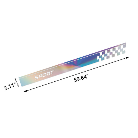 60" NEO Reflective Car Door Body Side Door Vinyl Stripe Graphic Decal Sticker Colorful Checkered Sport Racing Plaid Style 2Pcs