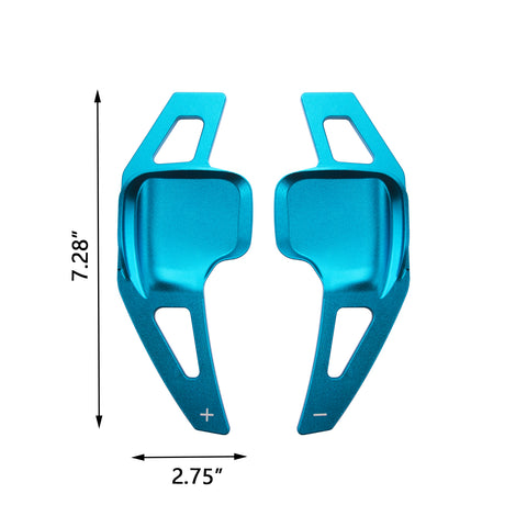 Steering Wheel Paddle Shifter Cover Trim, CNC Aluminum Alloy, Compatible With BMW 2 3 4 X1 X2 X3 X4 X5 X6 Series,F22 F23 F30 F31 F33 F34 F36 F32 F15 F16 F25 F26 F48 F39 (Blue)