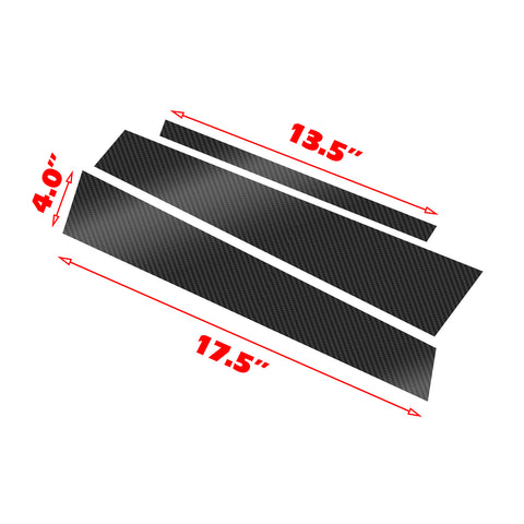 Door Window Pillar Post Genuine KK Vinyl Decal, Overlay Pre-Cut Cover Sticker, Compatible with BMW 5-Series F10 2010-2017 (4 Doors Only) -Carbon Fiber Pattern