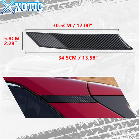 Set Carbon Fiber Style Exterior Front Window A-Pillar Rear Window C-Pillar Spoiler Window Pillar Accessories Cover Trim Combo Kit, Compatible with Toyota Rav4 2019-2024