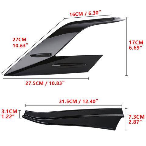 4x Glossy Black Exterior Rear Tail Brake Light Frame Cover Trim For Toyota RAV4 2019-2021