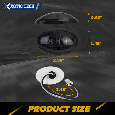 Smoked LED Fender Side Marker Light Exact Fit, Compatible with 1999-2014 Ford F250 F350 F450 Super Duty, Front Amber/Rear Red, 4pcs (Replace part # 8C3Z15442B F81Z15442CA)