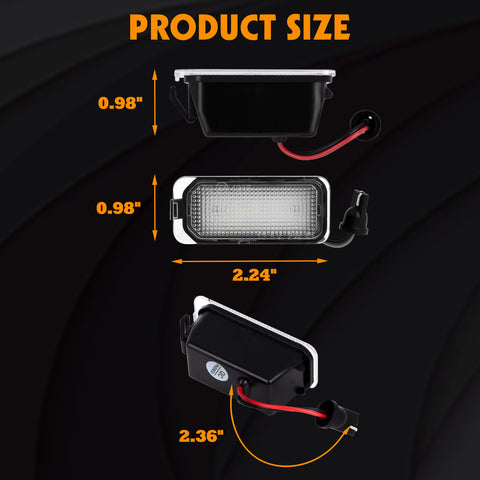 Pair OE fit LED License Plate Light Lamps Error Free Compatible with Ford Edge CMAX Ranger or Jaguar XJ XF, 18-SMD Xenon White (Replace Part# 6M2Z13550A 6M2Z-13550-A C2D16179 FO2875100)