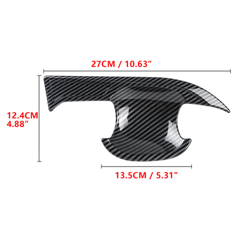 4pcs Exterior Door Handle Bowl Cover Trim For Toyota RAV4 2019-2024, Carbon Fiber Pattern