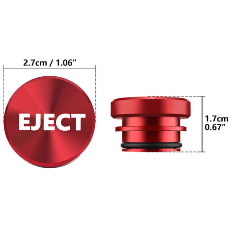 1pc 12V Eject Cigarette Lighter Aluminum Plug Button Compatible with most car, SUV, truck, RV (Red)