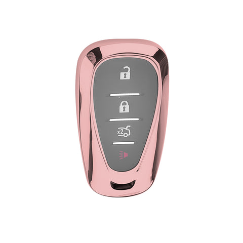 Rose Gold TPU Full Cover Smart Key Fob Shell For Chevrolet Camaro Malibu Cruze